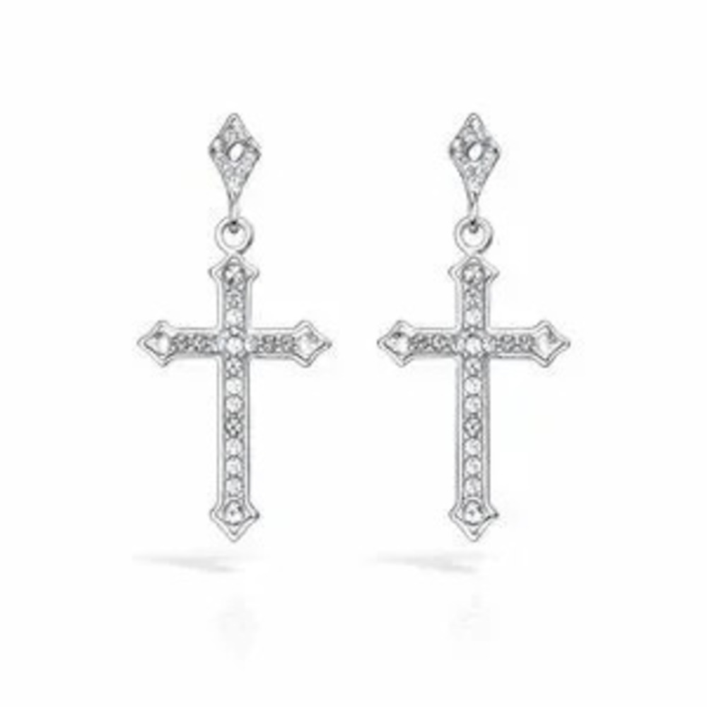 ?? Timeless Silver Cross Earrings
